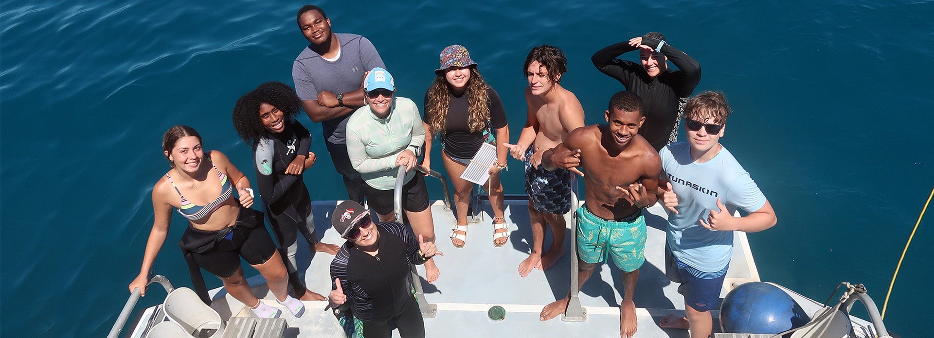 group photo on the deck of rumline